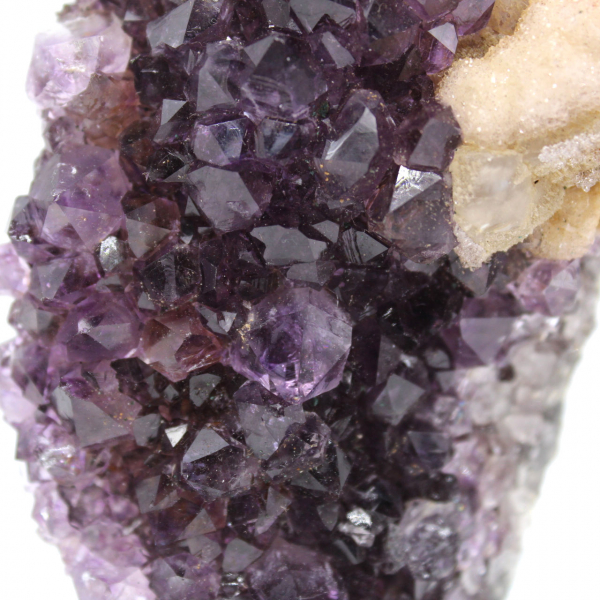 Calcite on Amethyst