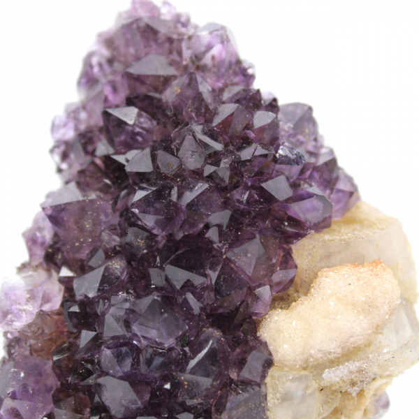 Calcite on Amethyst