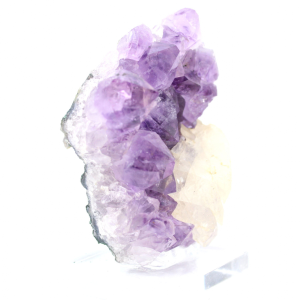 Calcite Crystals on Amethyst