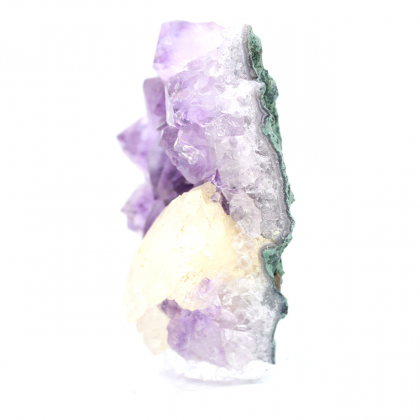 Calcite Crystals on Amethyst