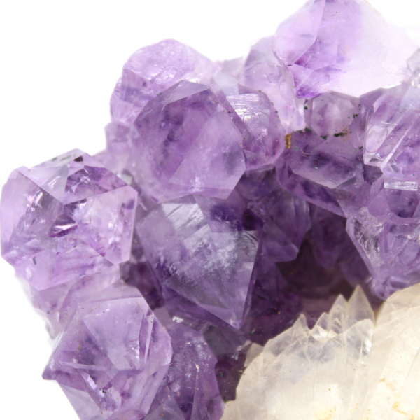 Calcite Crystals on Amethyst