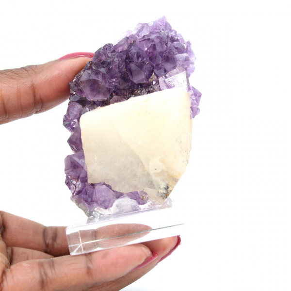 Amethyst Druse with Calcite