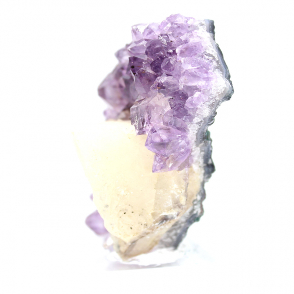 Amethyst Druse with Calcite