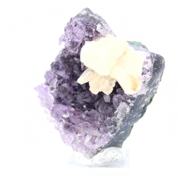 Calcite Flower on Amethyst