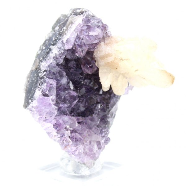 Calcite Flower on Amethyst