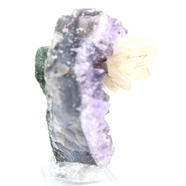 Calcite Flower on Amethyst