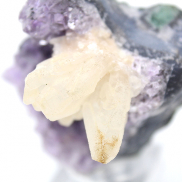 Calcite Flower on Amethyst