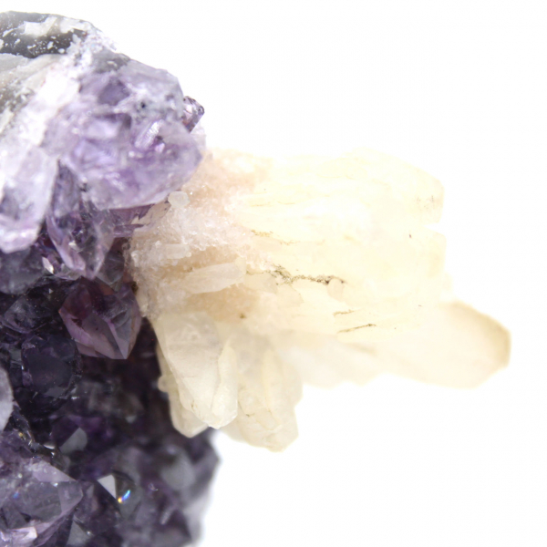 Calcite Flower on Amethyst