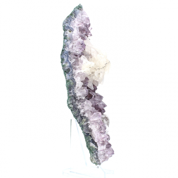 Calcite on Amethyst