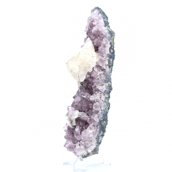 Calcite on Amethyst