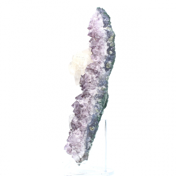 Calcite on Amethyst