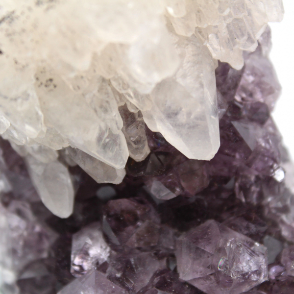 Calcite on Amethyst