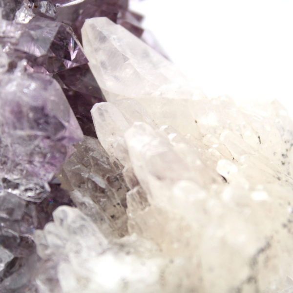 Calcite on Amethyst