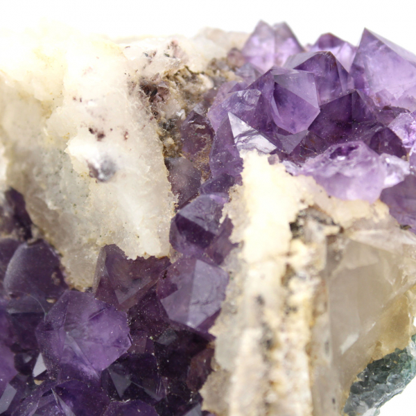 Amethyst Druse with Calcite