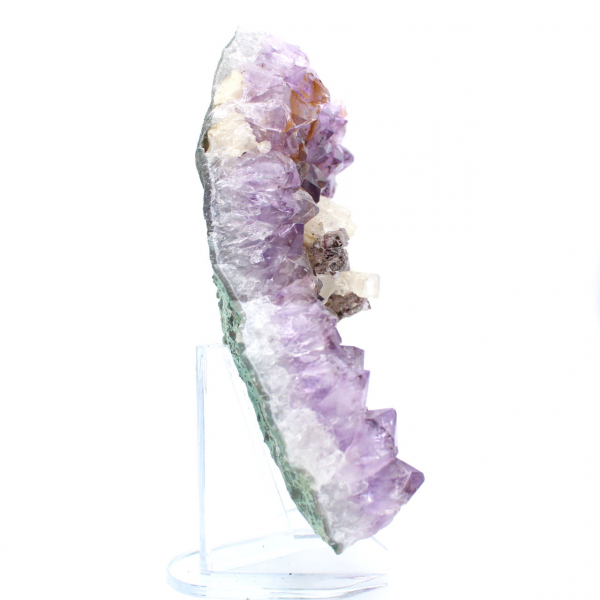 Calcite Crystals on Amethyst