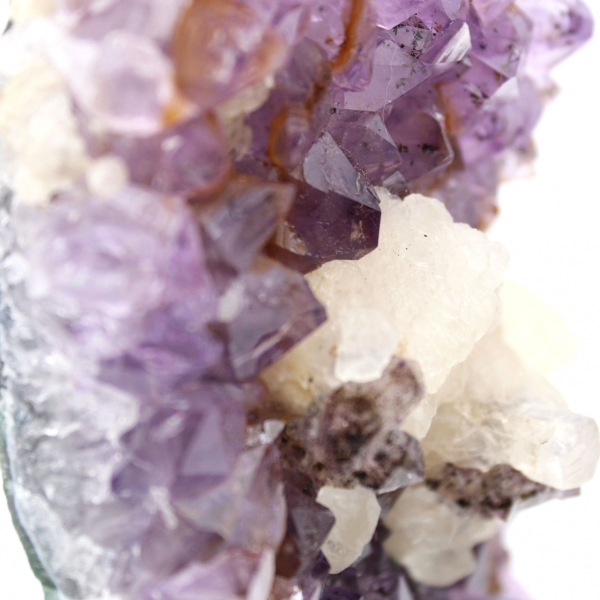 Calcite Crystals on Amethyst