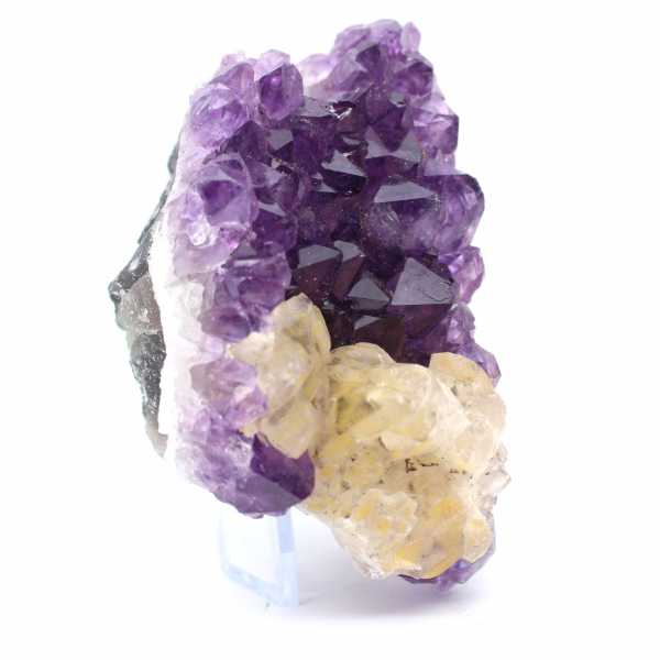 Calcite Crystals on Amethyst