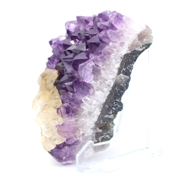 Calcite Crystals on Amethyst