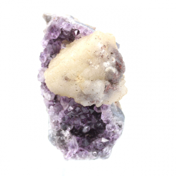 Calcite on amethyst