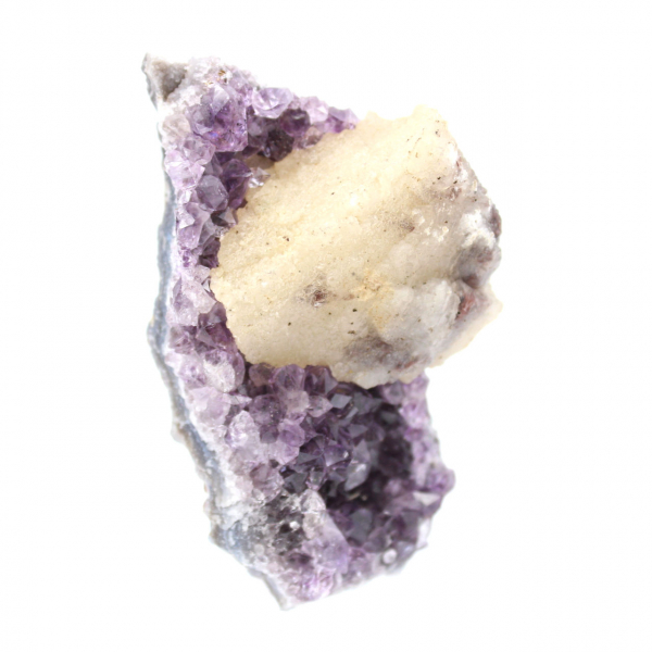 Calcite on amethyst