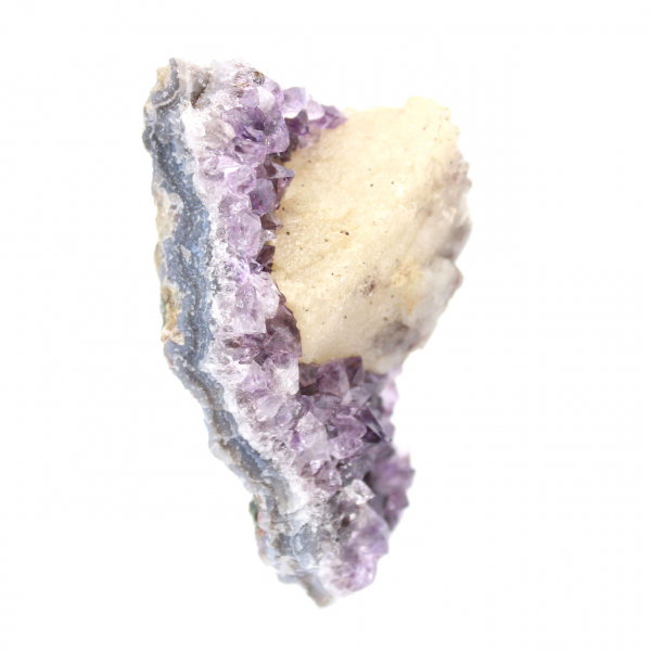 Calcite on amethyst