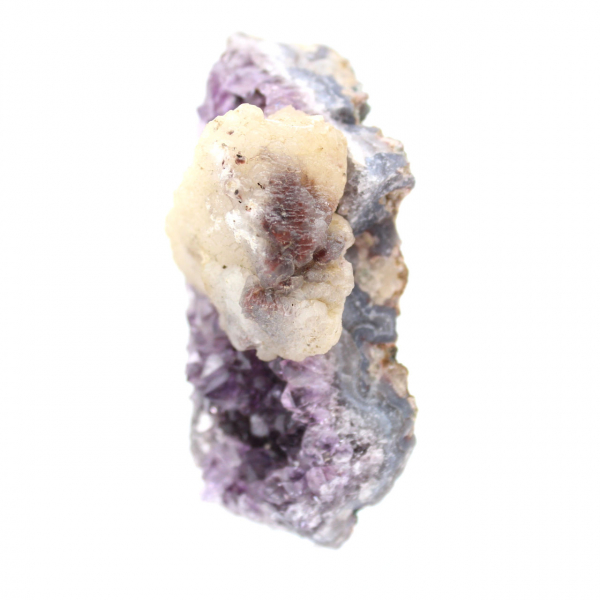 Calcite on amethyst