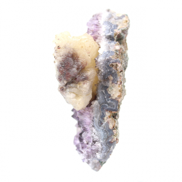 Calcite on amethyst