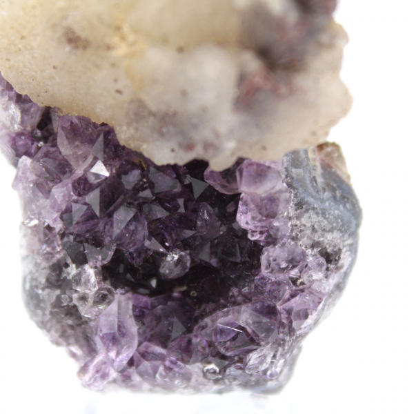 Calcite on amethyst