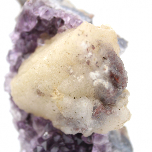 Calcite on amethyst