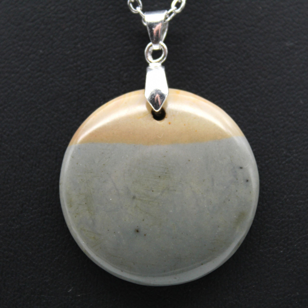 Printed jasper round pendant