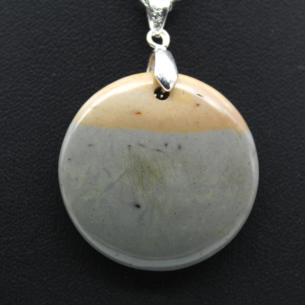 Printed jasper round pendant