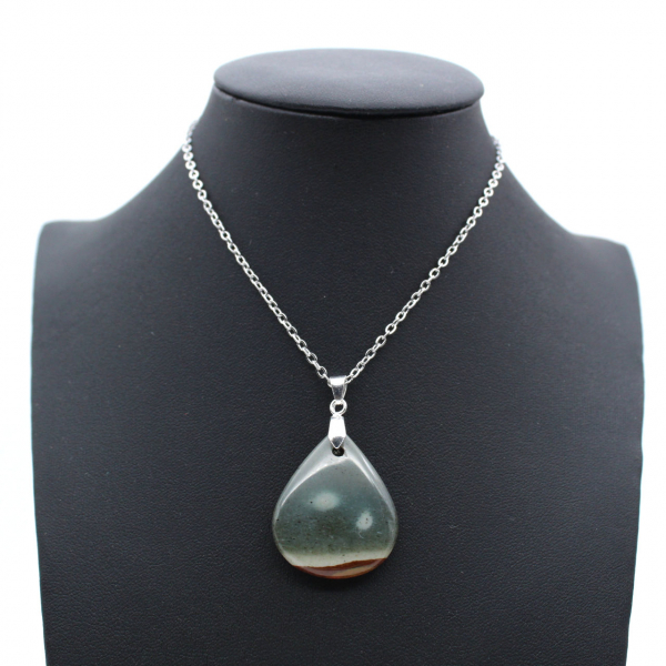 Printed jasper drop pendant