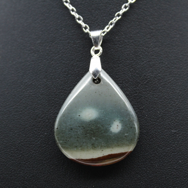 Printed jasper drop pendant