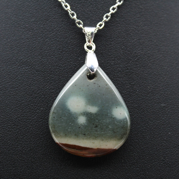 Printed jasper drop pendant