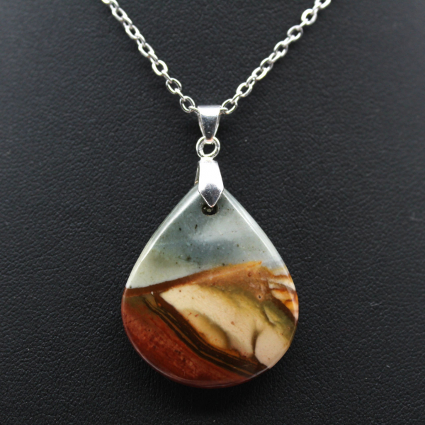 Printed jasper drop pendant