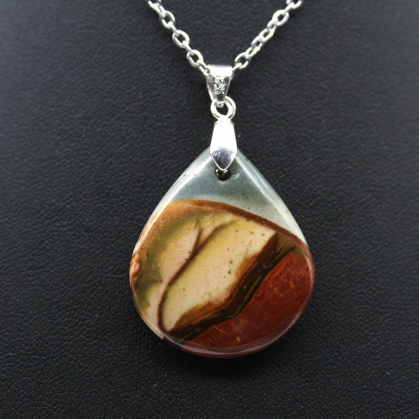 Printed jasper drop pendant