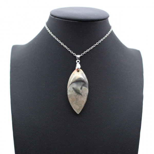 Printed jasper flame pendant