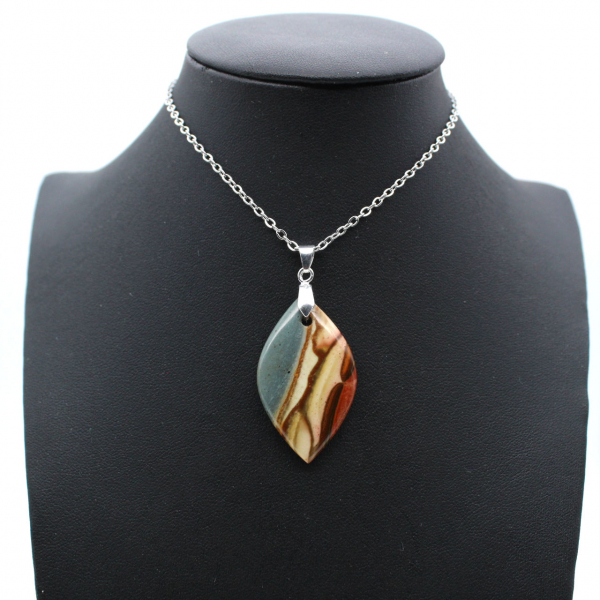 Printed jasper flame pendant