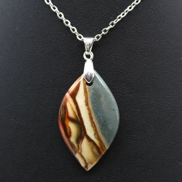 Printed jasper flame pendant