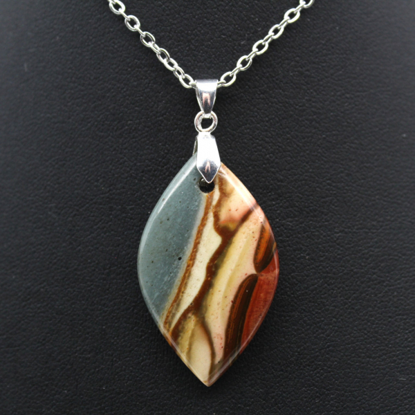 Printed jasper flame pendant