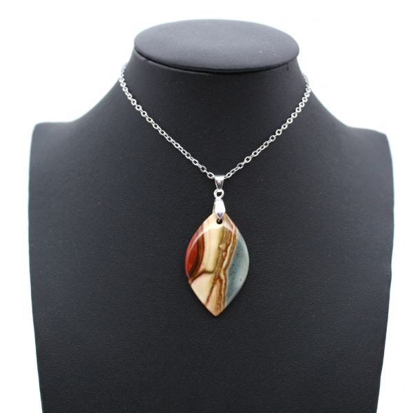 Printed jasper flame pendant