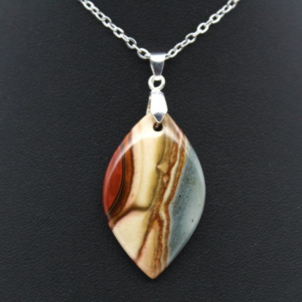 Printed jasper flame pendant