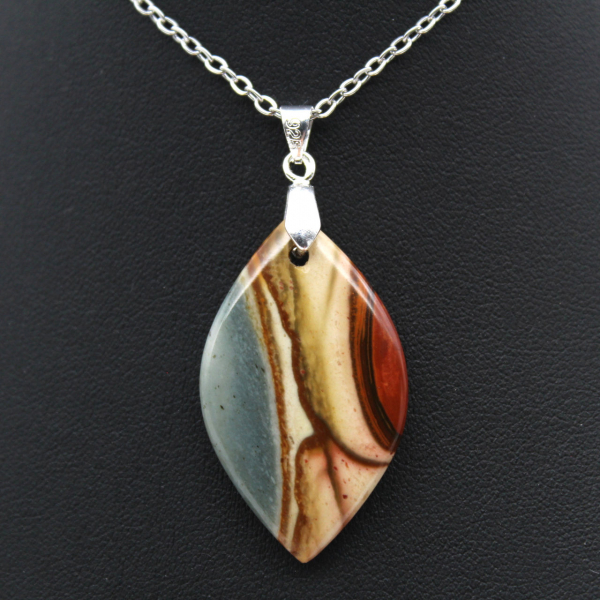 Printed jasper flame pendant