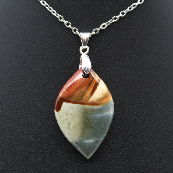 Printed jasper flame pendant