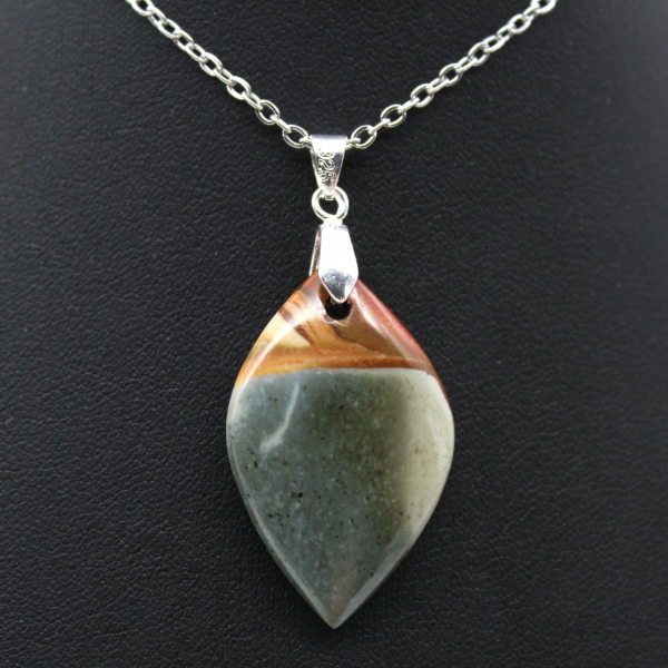 Printed jasper flame pendant