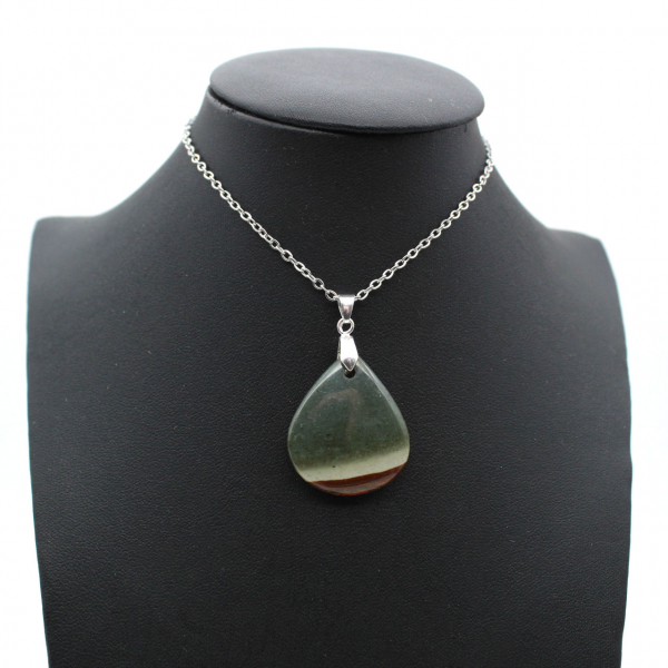 Printed jasper drop pendant