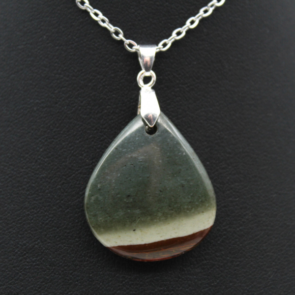 Printed jasper drop pendant