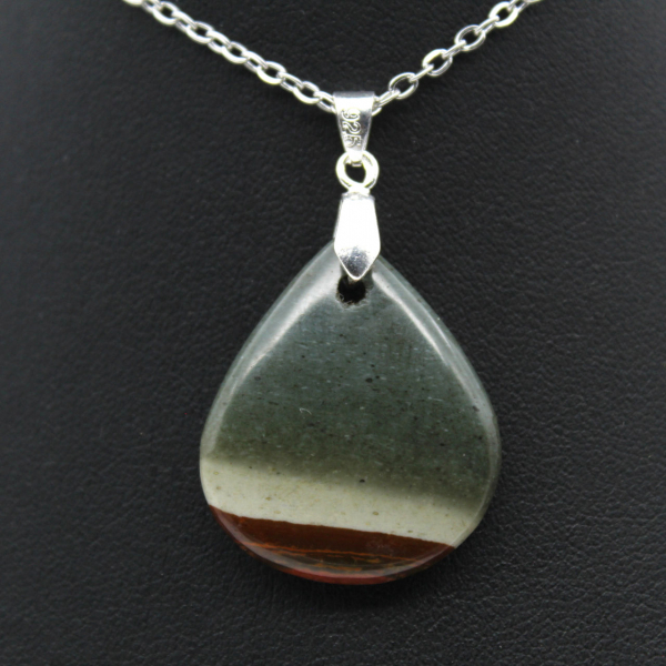 Printed jasper drop pendant