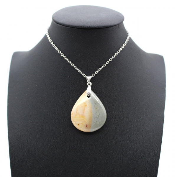 Printed jasper drop pendant