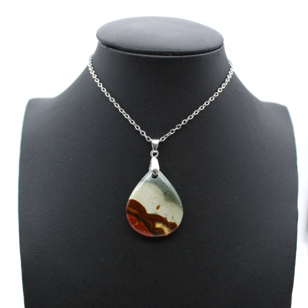 Printed jasper drop pendant